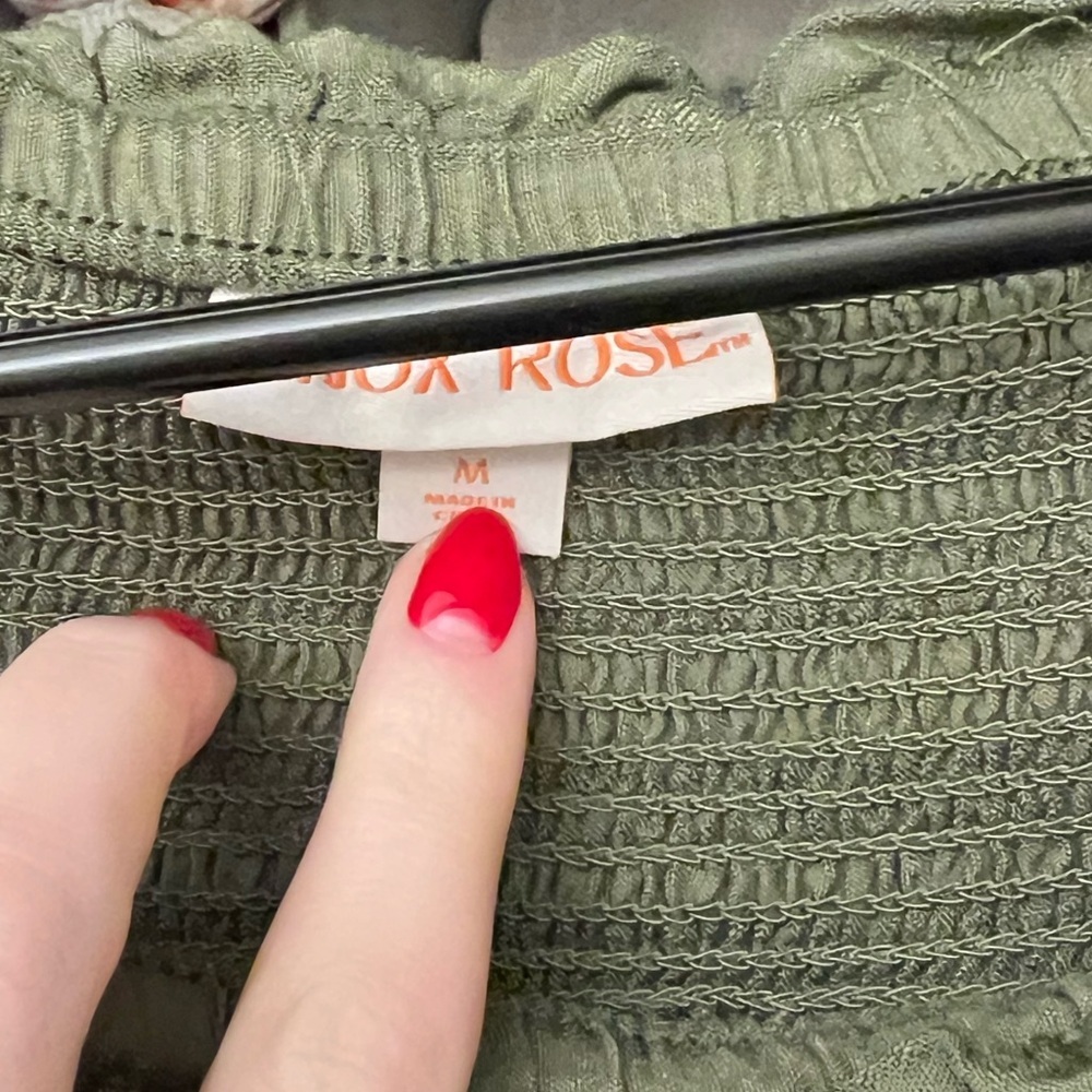Knox Rose Olive Green Midi Skirt M - Picture 2 of 2